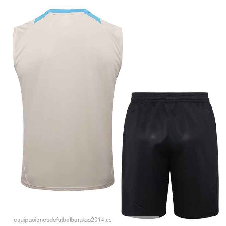 Nuevo Entrenamiento Sin Mangas Conjunto Completo Argentina 2024 Amarillo Azul Negro Baratas